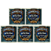 5X Hammerite Hammered Blue Paint 250ml Tin Paint